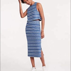 Lou & Grey | Crochet Striped Crop Top & Midi Skirt